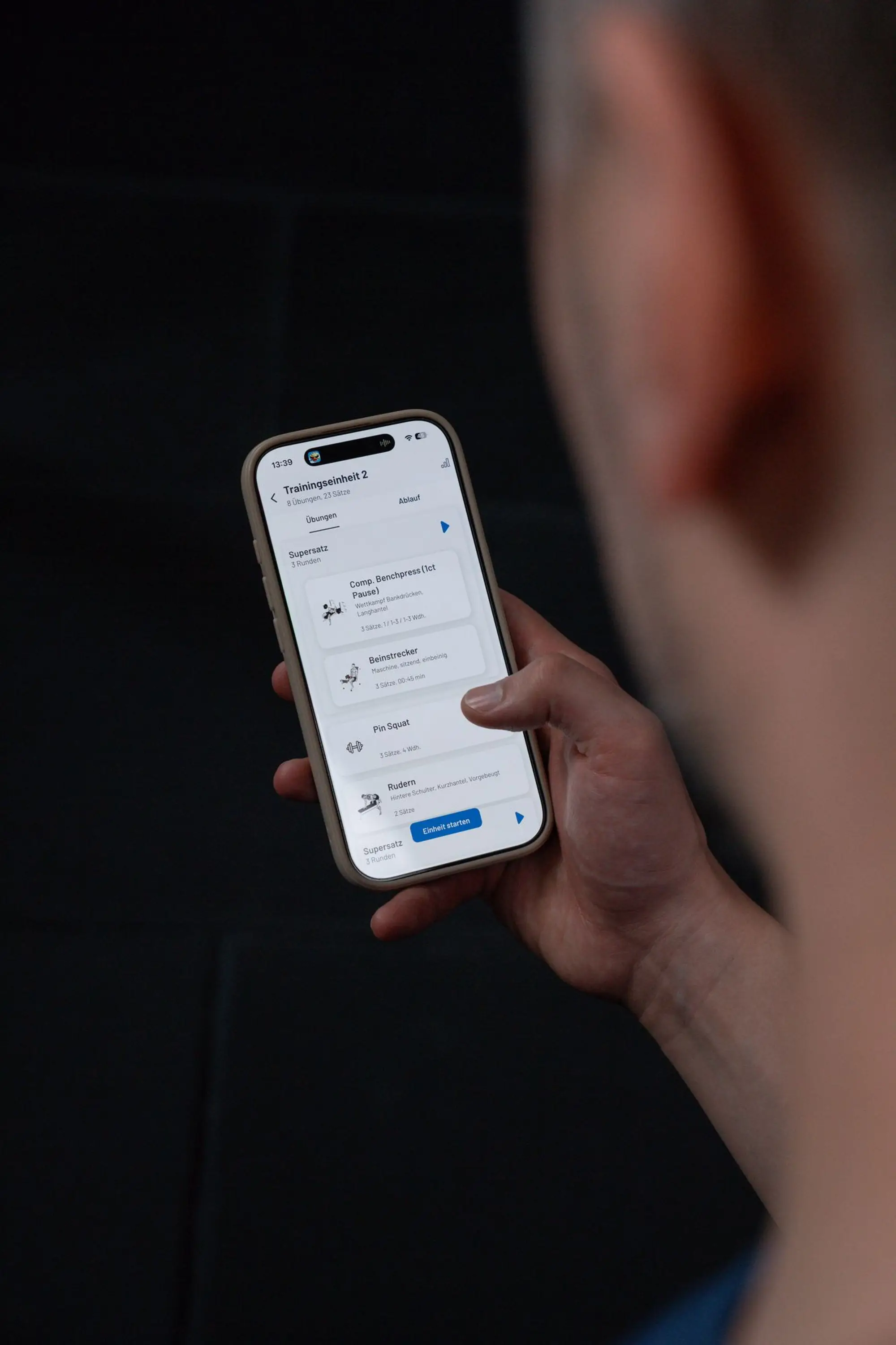 Trainingsplan in der Coaching-App am Smartphone